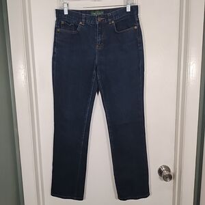 LRL Ralph Lauren Jeans Womens 4 Petite Mid-Rise Straight Dark Wash Stretch